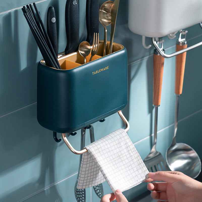 Wall-Mounted Chopsticks Cage Kitchen Chopsticks Multifunctional Storage Basket Storage Rack by eprolo