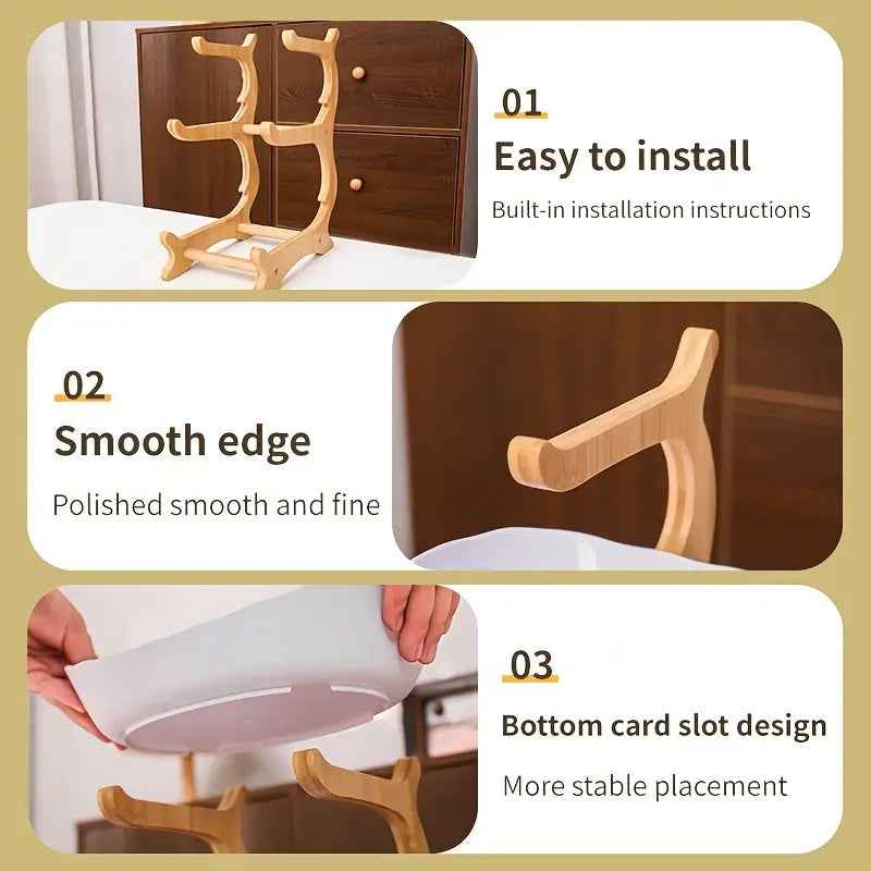 2-Tier Bamboo Fruit Stand for Kitchen, Space Saving Countertop Organizer with Ventilation to Keep Produce Fresh by eprolo
