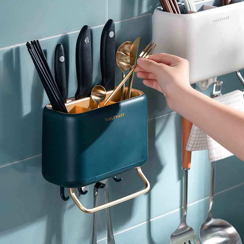 Wall-Mounted Chopsticks Cage Kitchen Chopsticks Multifunctional Storage Basket Storage Rack by eprolo