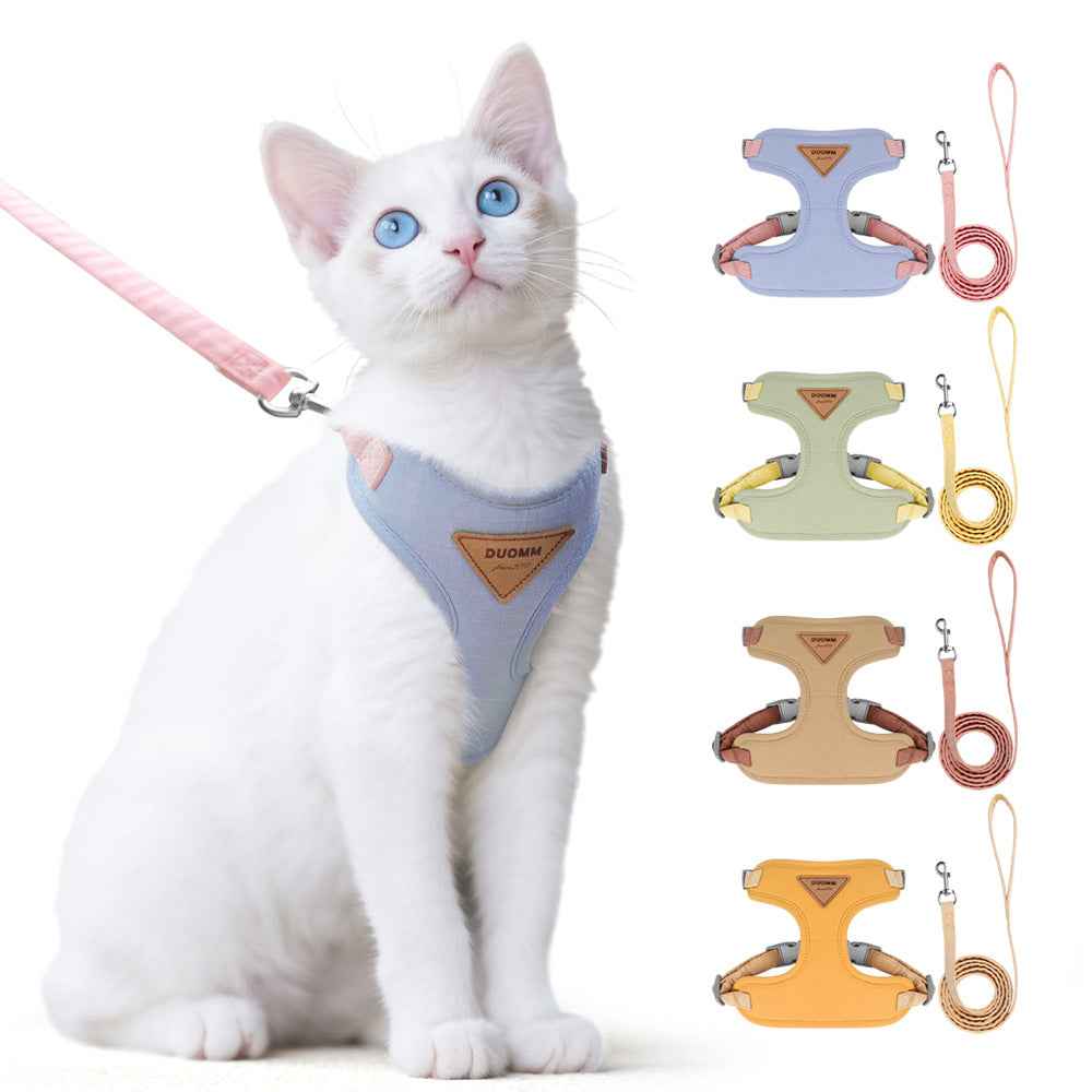 Cat traction rope to prevent breaking free cat chest harness for outdoor walking cat rope by eprolo
