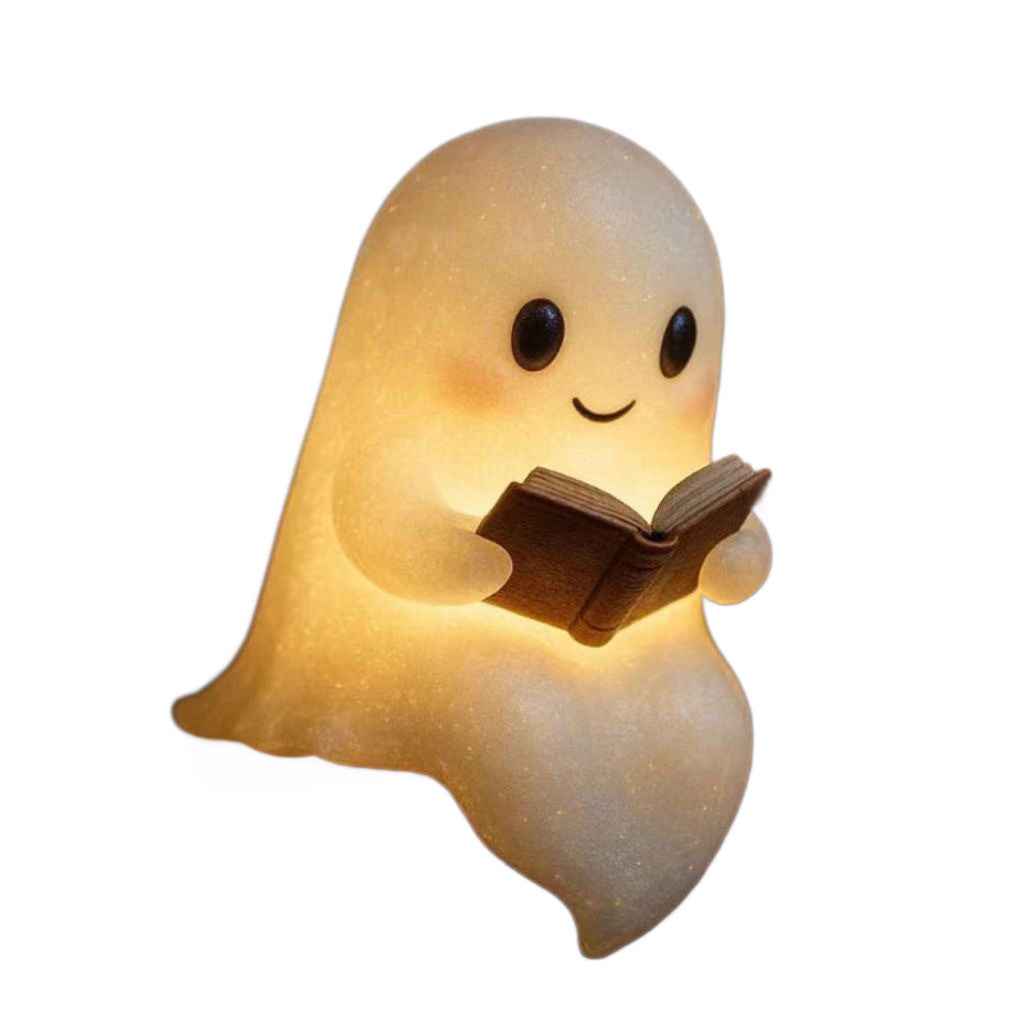 Enchanting Cute Ghost Book Lamp for Cozy Halloween Nights by eprolo