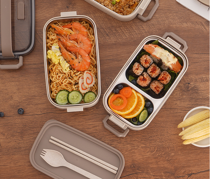 Microwaveable stainless steel single layer portable lunch box with lid by eprolo