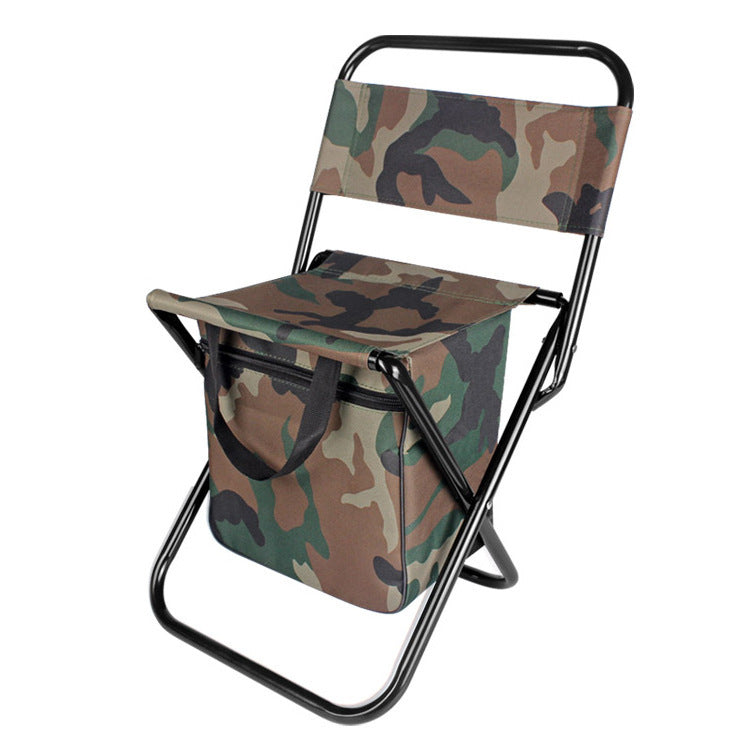 Outdoor Camping Folding Chair with Storage Backrest and Carrying Bag for Art Students' Sketching by eprolo