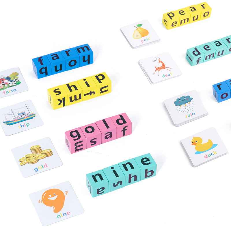 Children's Kindergarten Fun English Word Spelling Early Education Enlightenment English Learning Blocks Christmas Toys Gifts by eprolo