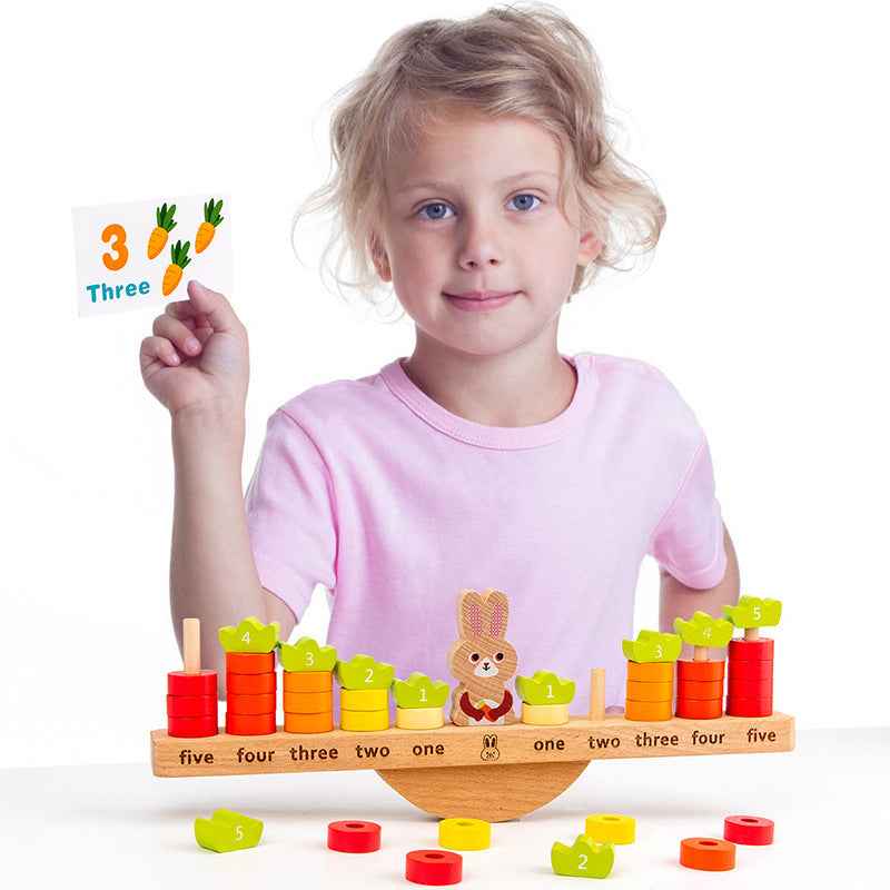 Children's Early Education Puzzle Rabbit Balance Counting And Counting Science Education Number Addition And Subtraction Enlightenment Toys by eprolo