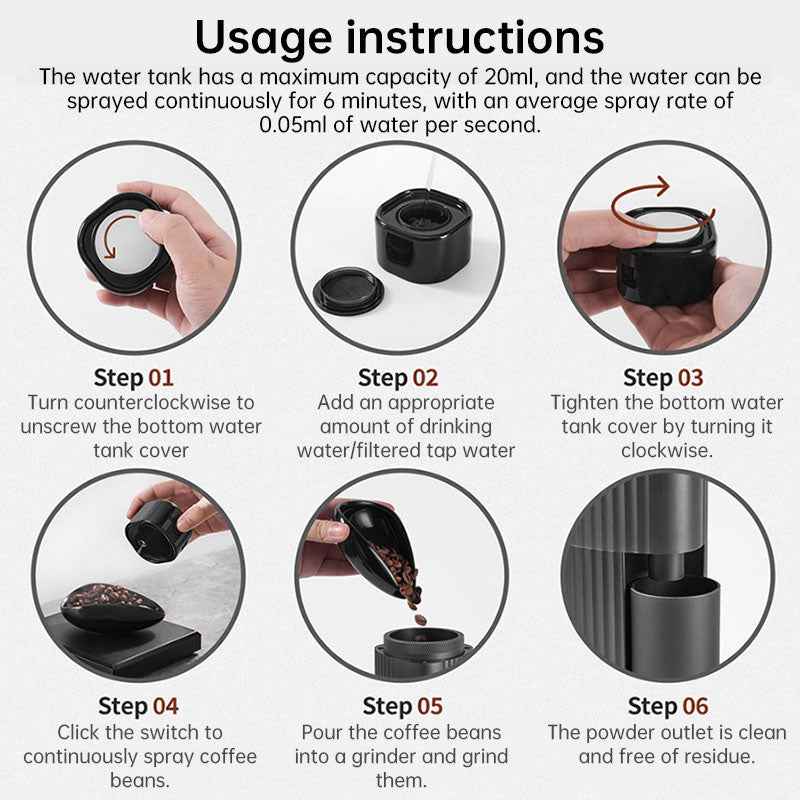 Automatic Coffee Bean Mist Sprayer | Portable, Fine Mist for Optimal Coffee Storage by eprolo