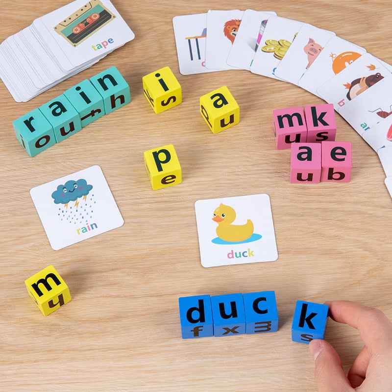 Children's Kindergarten Fun English Word Spelling Early Education Enlightenment English Learning Blocks Christmas Toys Gifts by eprolo