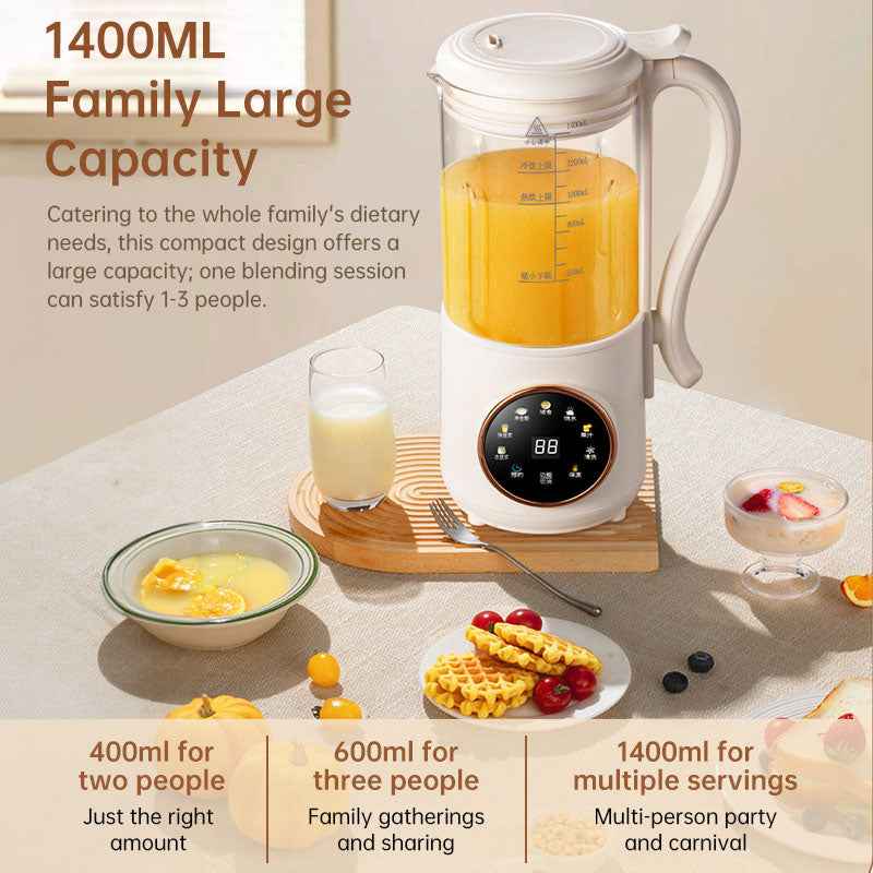 1.4L Nuts Milk Maker, Juicer and Soy Milk Machine with 16 Blades for Plant-Based Drinks, Oatmeal, Almond, Grains, and Beverages by eprolo