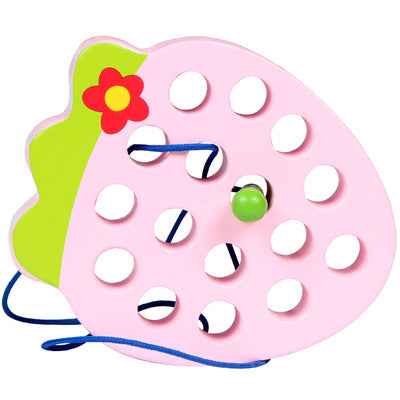 Insects Eat Apples 0.33 Threading Hands On Toys Children's Early Education Puzzle Wooden Toys Montessori Early Education Beads Threading Building Blocks Threading Game Building Blocks by eprolo