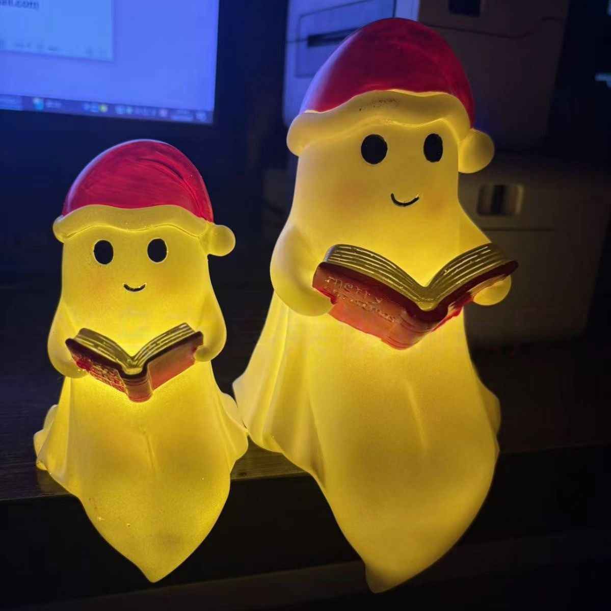 Enchanting Cute Ghost Book Lamp for Cozy Halloween Nights by eprolo