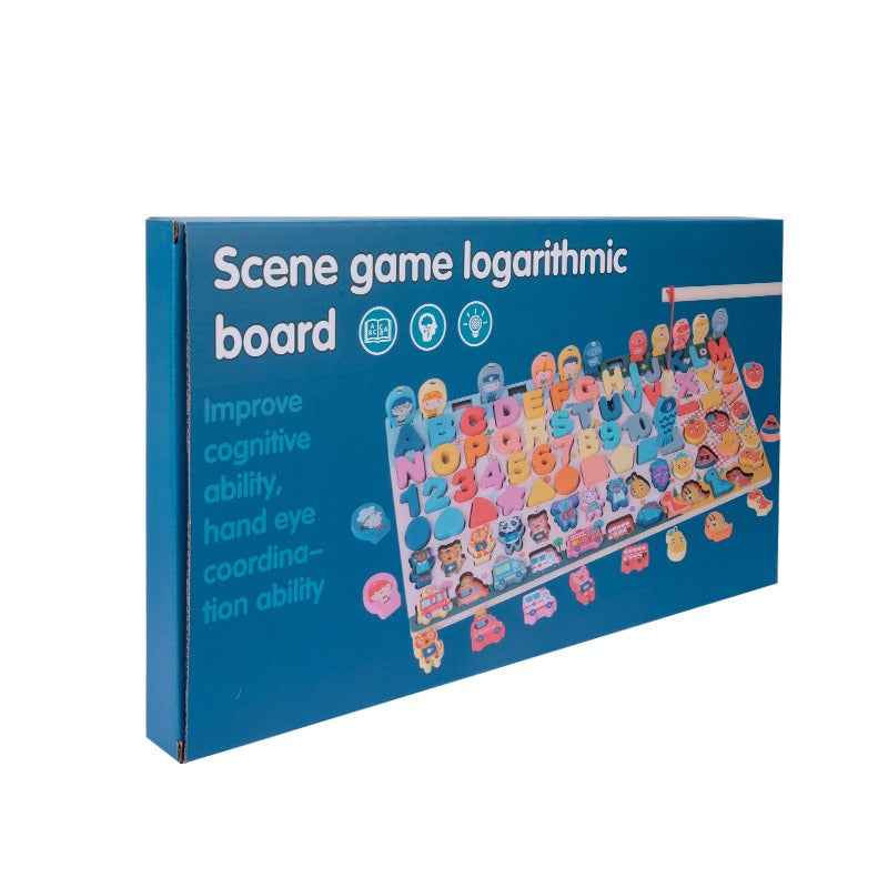 Wooden multifunctional logarithmic board magnetic fishing children's early education puzzle toy by eprolo