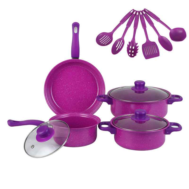 13-Piece Premium Non-Stick Cookware Set: Frying Pans, Casserole, Wok, Multi-Func, Stylish, Durable, Outdoor-Ready by eprolo