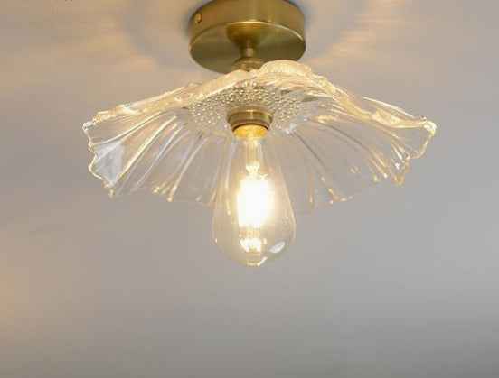 Vintage Lotus Leaf Ceiling Light – Elegant Retro Brass & Green Chandelier by eprolo