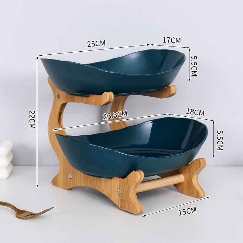 2-Tier Bamboo Fruit Stand for Kitchen, Space Saving Countertop Organizer with Ventilation to Keep Produce Fresh by eprolo