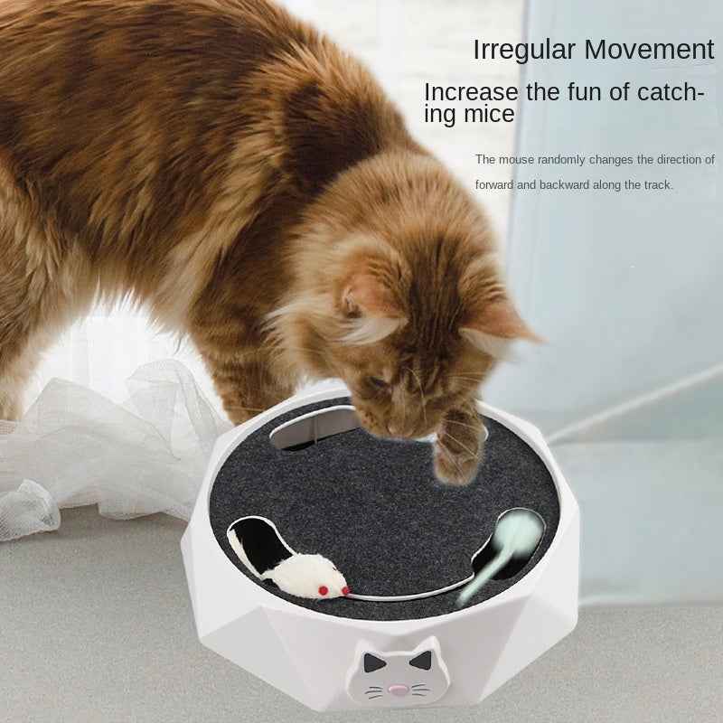 Pet Electric Cat Toy Plush Mouse Cat Spinner Two-Speed Adjustable Automatic Interactive Whack-a-Mole Toy by eprolo