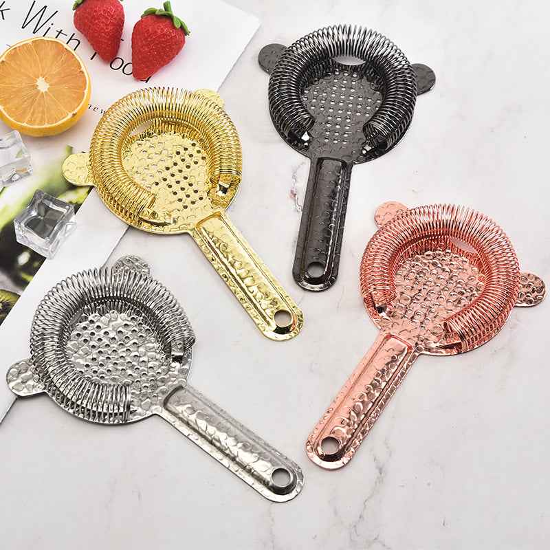 Stainless Steel Ice Filter with Cross Pattern 304 for Cocktail Mixing, Spring-Loaded Ice Strainer by eprolo
