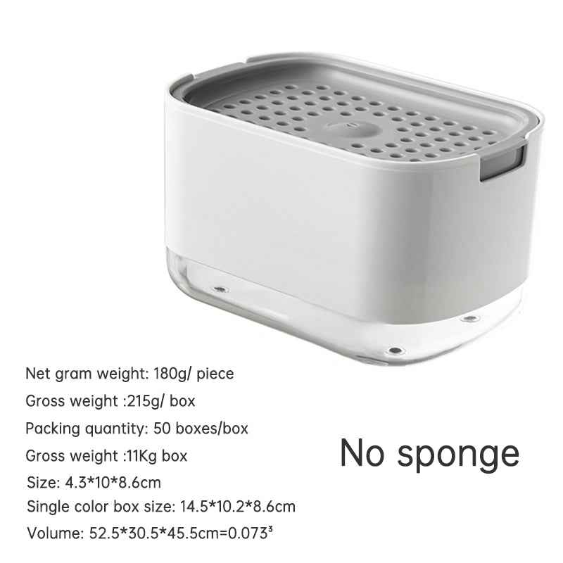 Kitchen Press Type Manual Soap Dispenser Dish washing Liquid Dispenser Storage Box Sponge Soap Dispenser by eprolo