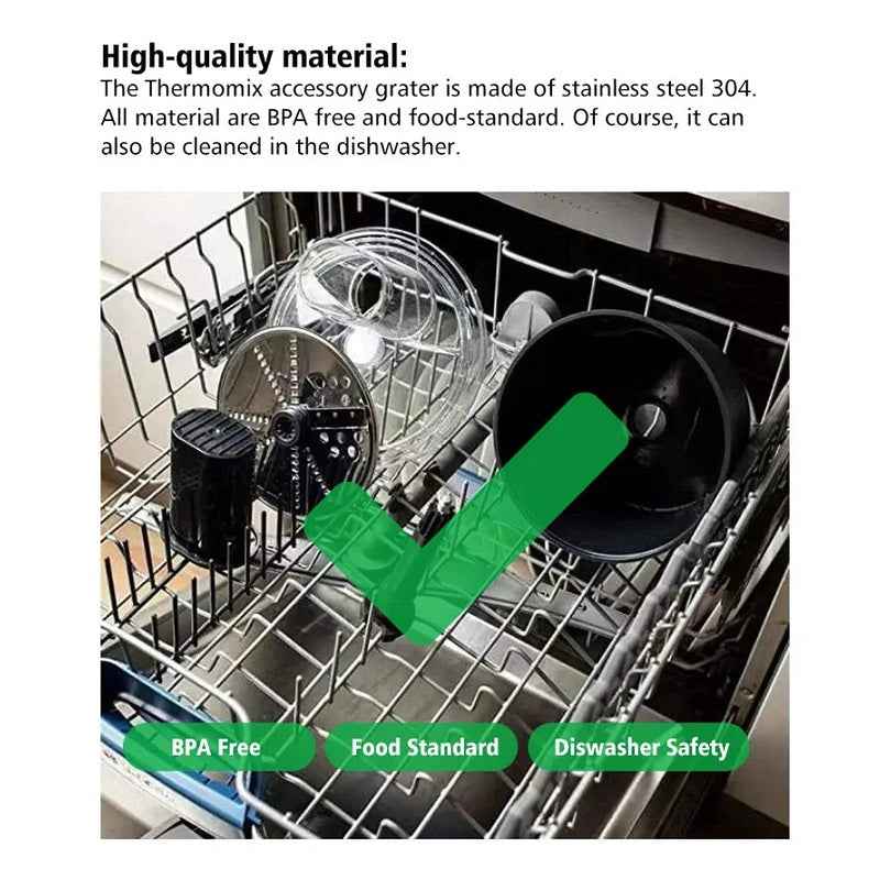 Food Cutter For Thermomix TM5 TM6 Chopper Vegetable Peeler Cooking Masher Slicing Shredding Multifunctional Fine Peeler Set by eprolo