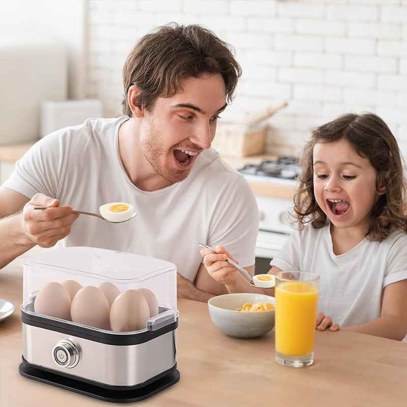 200W Power Eggs Boiler Space Saving Auto Shut-Off Smart Egg Cooker 6 Eggs Capacity Stainless Steel Rapid Egg Cooker by eprolo