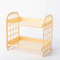Double Storage Rack Kitchen Small Shelf Desktop Storage Rack Bathroom Sink Plastic Organizing Rack by eprolo