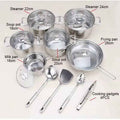 Stainless steel cookware set of 18 pieces household kitchen set soup pot set 16-26cm cutlery set pot set by eprolo