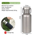 Pure Titanium Water Bottle, Lightweight Single-Wall Wide Mouth for Sports, Camping, Travel by eprolo