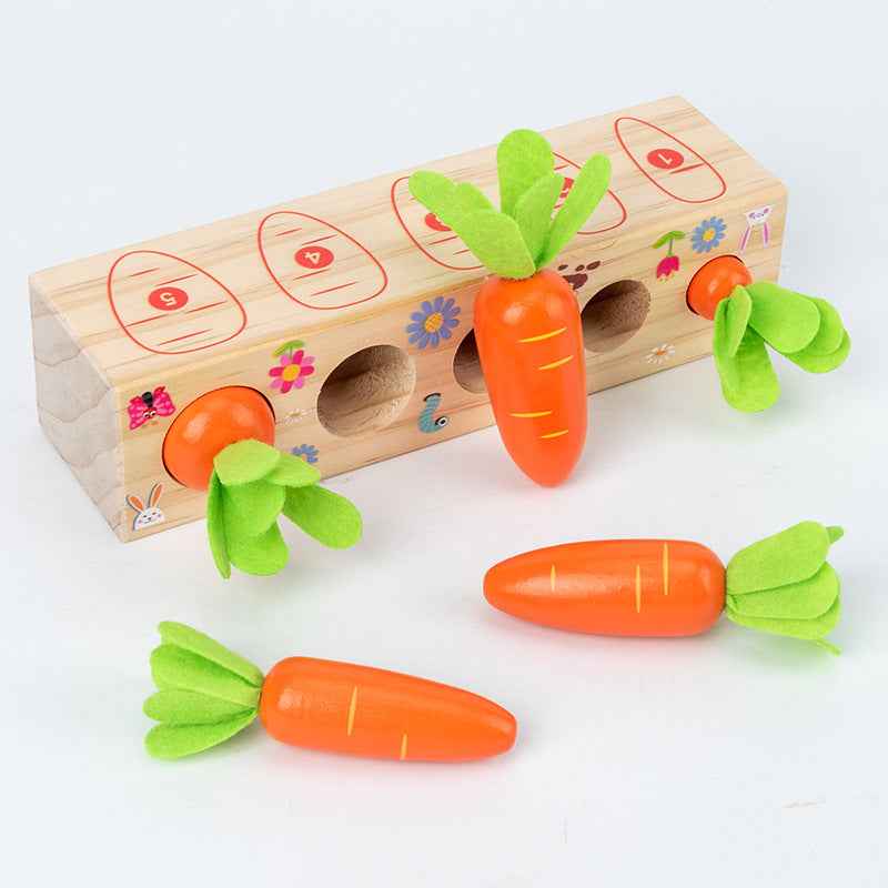 Wooden Fun Number Carrot Pulling Game Enlightenment Cognition 3-4 Year Old Early Education Toy by eprolo
