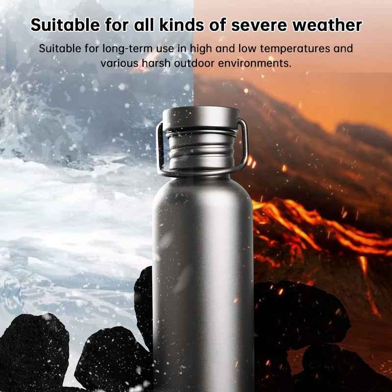Pure Titanium Water Bottle, Lightweight Single-Wall Wide Mouth for Sports, Camping, Travel by eprolo