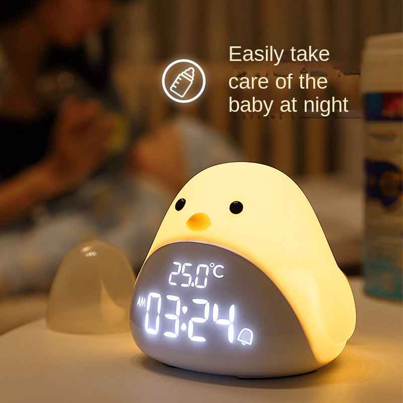 Time Bird LED Bedside Night Light, Cartoon Student Quiet Electronic Clock with USB Charging for Bedroom and Dormitory by eprolo