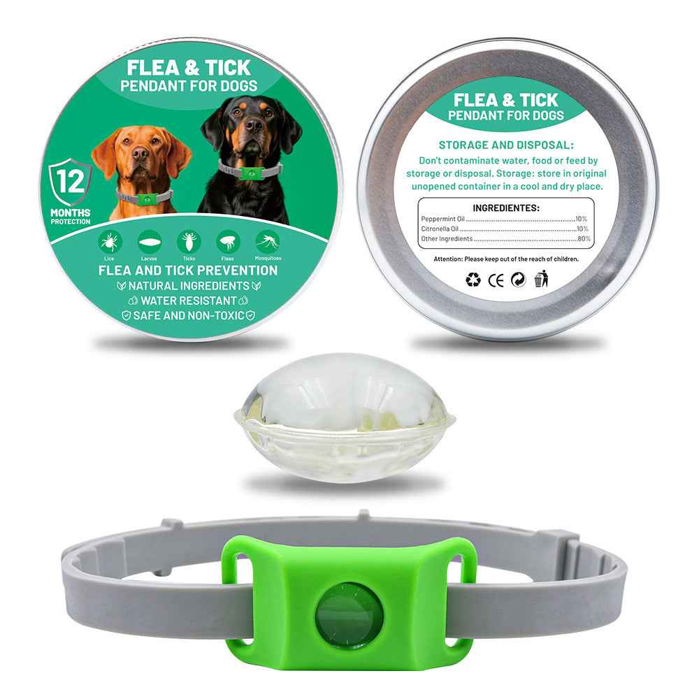 Pet Cat Dog Flea and Tick Prevention Silicone Collar with Insect Repellent Tag, Anti-Flea and Anti-Tick by eprolo