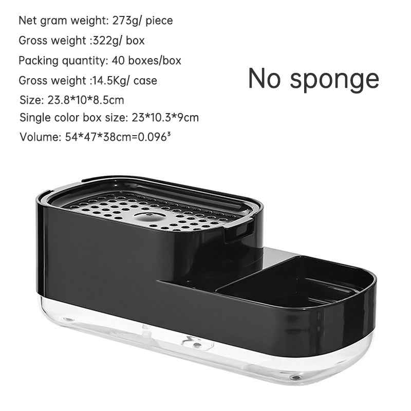 Kitchen Press Type Manual Soap Dispenser Dish washing Liquid Dispenser Storage Box Sponge Soap Dispenser by eprolo