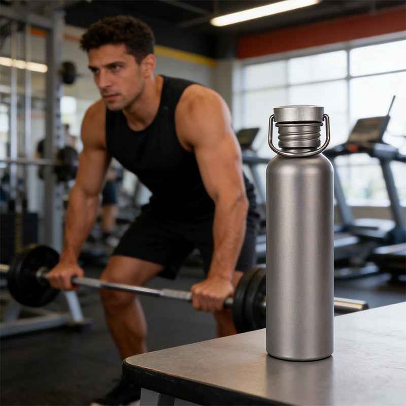 Pure Titanium Water Bottle, Lightweight Single-Wall Wide Mouth for Sports, Camping, Travel by eprolo
