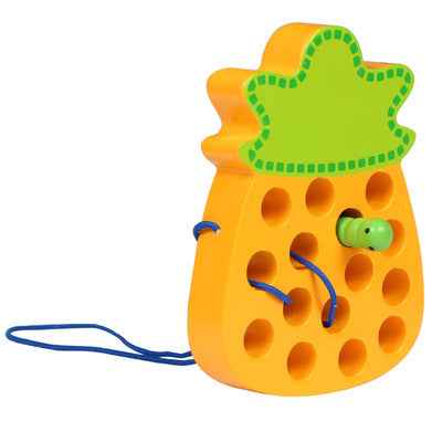 Insects Eat Apples 0.33 Threading Hands On Toys Children's Early Education Puzzle Wooden Toys Montessori Early Education Beads Threading Building Blocks Threading Game Building Blocks by eprolo