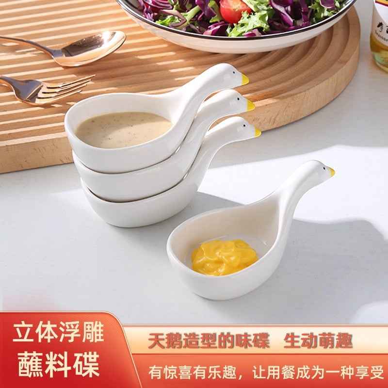 Dish Cute Small Plate for Home Use, Elegant Snack Dish, Korean BBQ Dipping Tray, Vinegar Dish, Mini Dipping Plate by eprolo