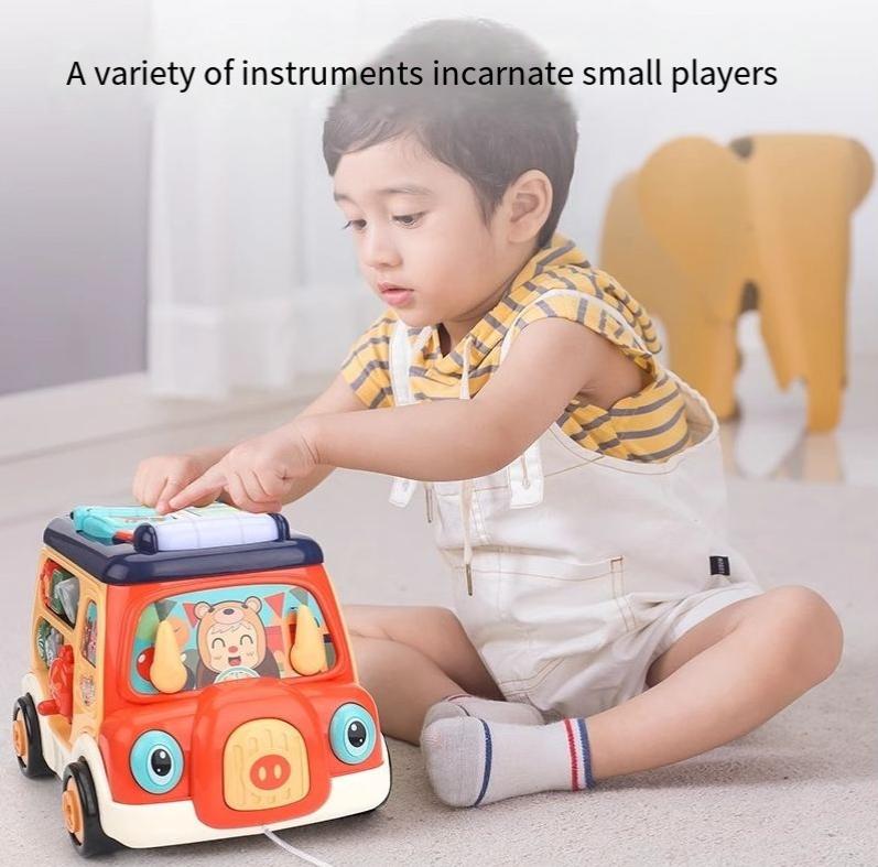 Multi sided game music bus baby early education puzzle shape matching enlightenment toys children's gifts by eprolo