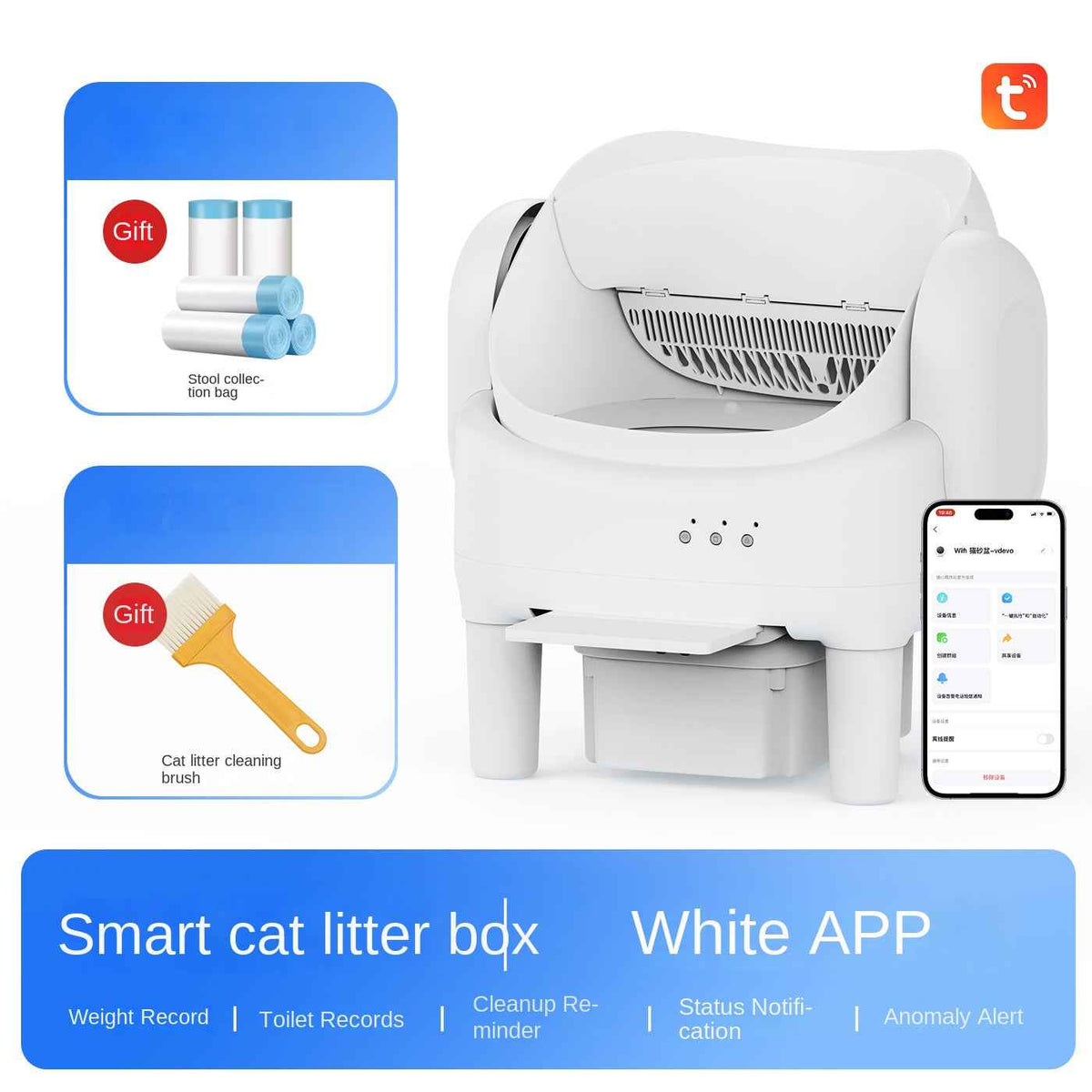 Smart Automatic Cat Litter Box with Open Design, Electric Self-Cleaning, Auto Scoop, Full-Size Intelligent Cat Toilet by eprolo