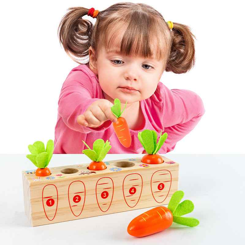 Wooden Fun Number Carrot Pulling Game Enlightenment Cognition 3-4 Year Old Early Education Toy by eprolo