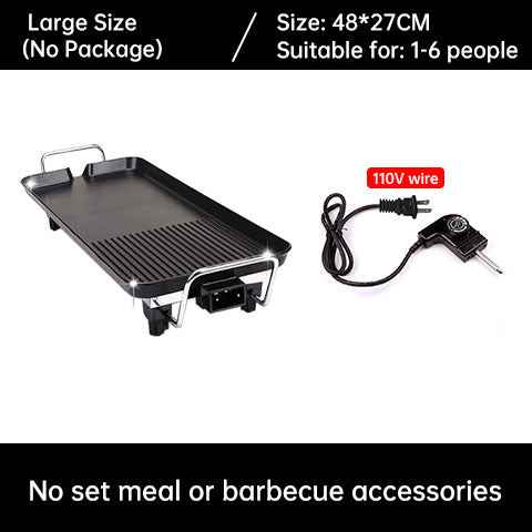 1500W Electric Teppanyaki Grill, Smokeless Non-Stick Griddle, Portable Tabletop BBQ Plate with Adjustable Temp by eprolo