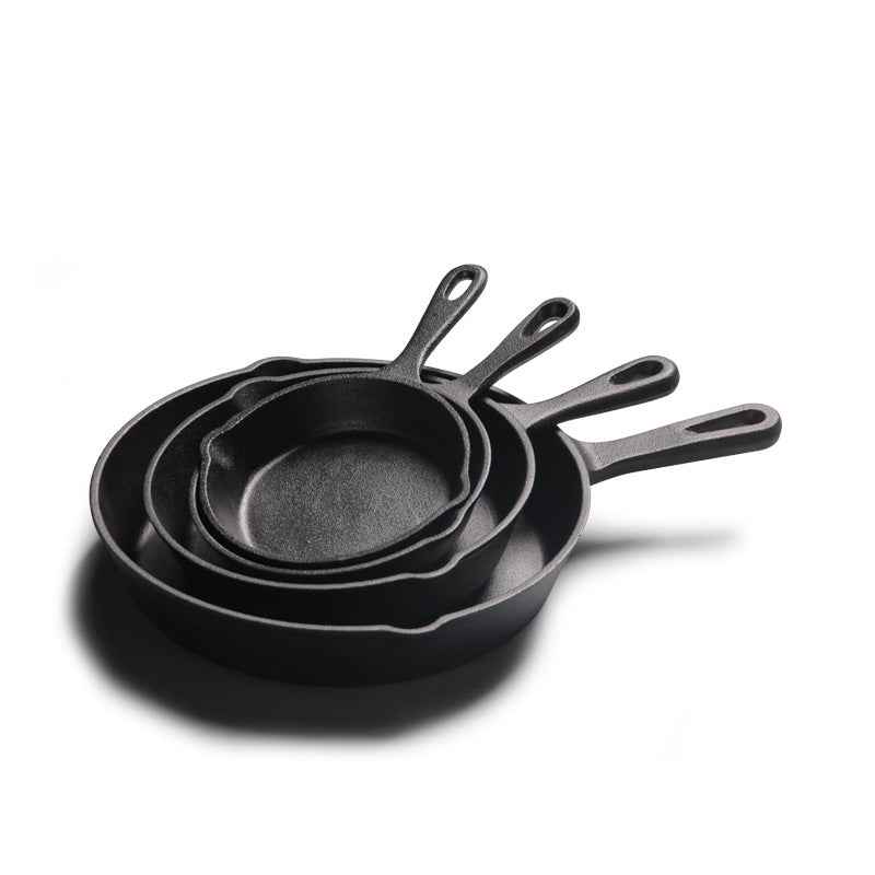 4-Pack Cast Iron Skillet Set – Non-Stick Frying Pans for Induction, Egg & Crepe Pan by eprolo