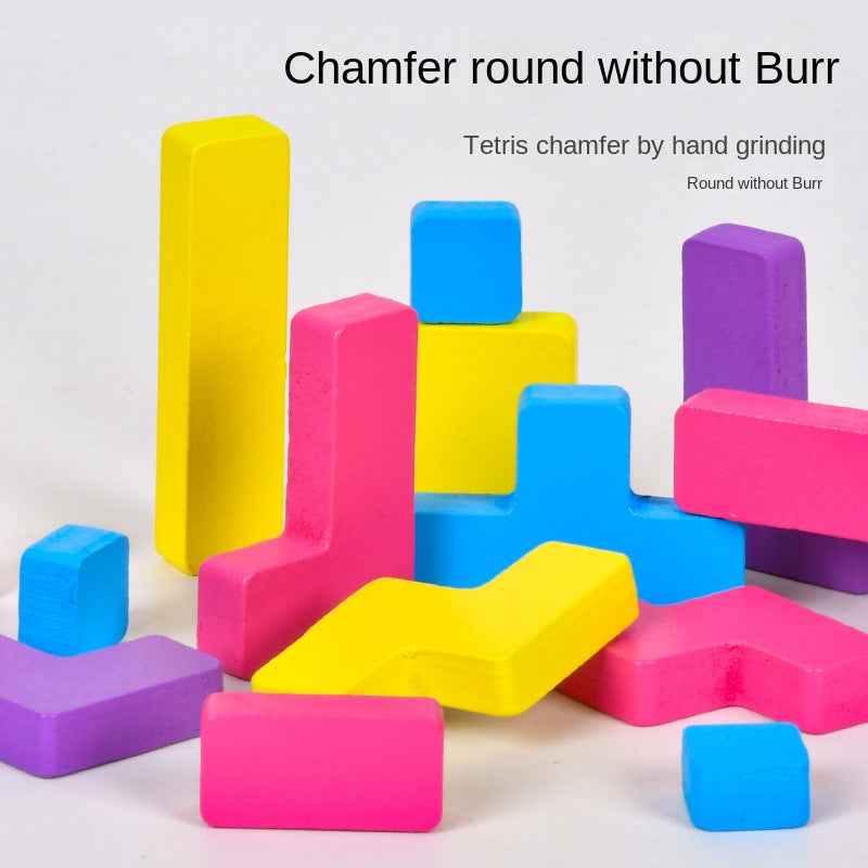 Wooden versatile heart-shaped puzzle for children's early education, puzzle thinking training, Tetris blocks by eprolo