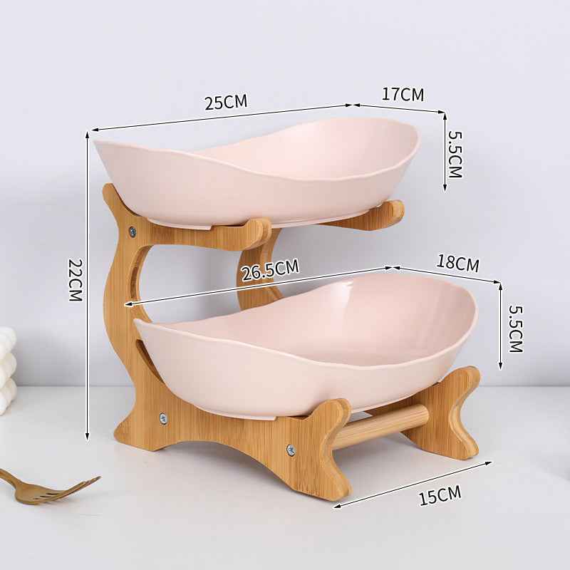 2-Tier Bamboo Fruit Stand for Kitchen, Space Saving Countertop Organizer with Ventilation to Keep Produce Fresh by eprolo