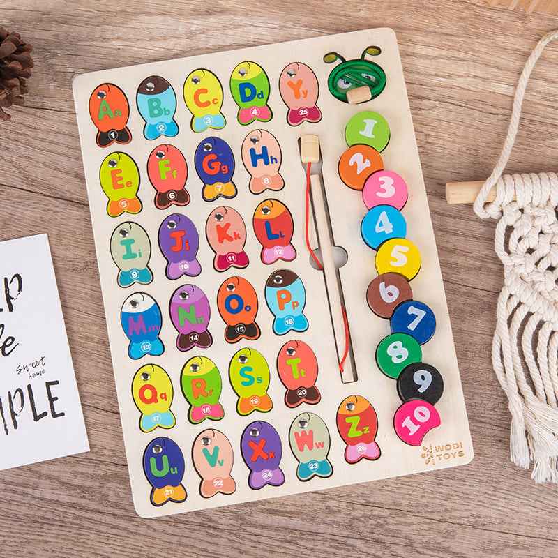 Engaging Wooden Alphabet Fishing Puzzle: Fun Learning for Kids by eprolo