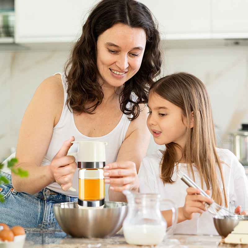 300ml Durable Glass Honey Dispenser with Handle, Transparent, Drip-Proof Press Pump for Bread, Honey Pot by eprolo