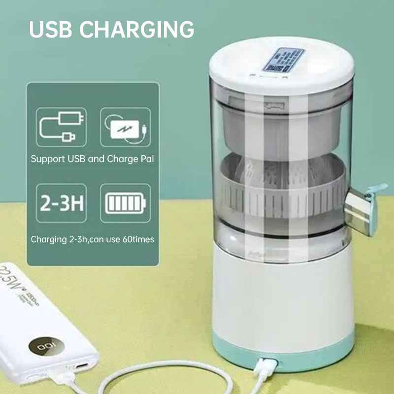 Portable USB - rechargeable slow juicer for oranges, lemons & other fruits. A handy electric blender for home kitchens. by eprolo