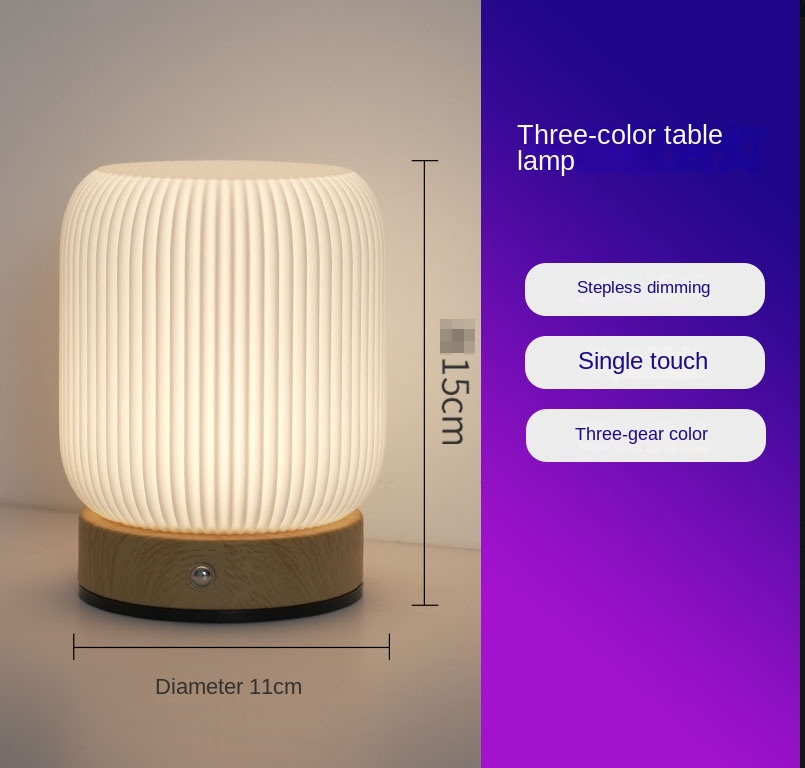 Transform Your Space with the Wood Grain RGB Table Lamp – Remote & Touch Control Bedside Night Light by eprolo