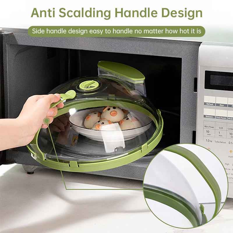 Microwave Splatter Cover - 10-inch Clear Kitchen Gadget with Water Steamer & Handle by eprolo