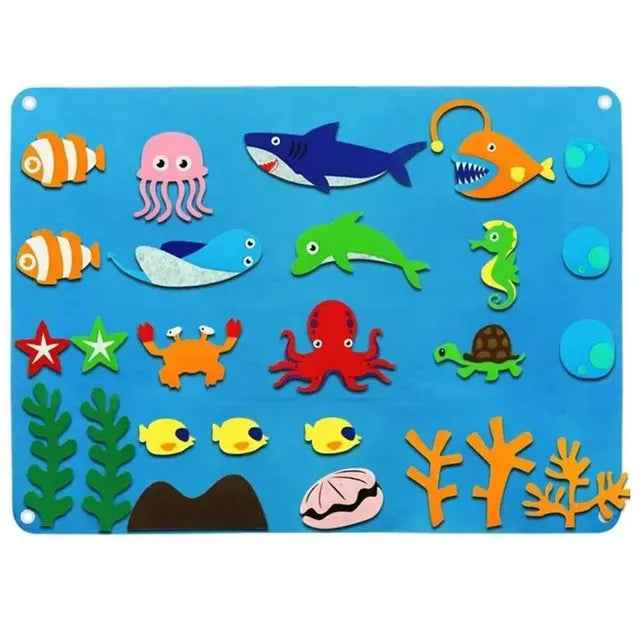 Felt Board Stories Set Montessori Ocean Farm Animal Family Interactive Preschool Education Early Learning Toddlers Toys by eprolo