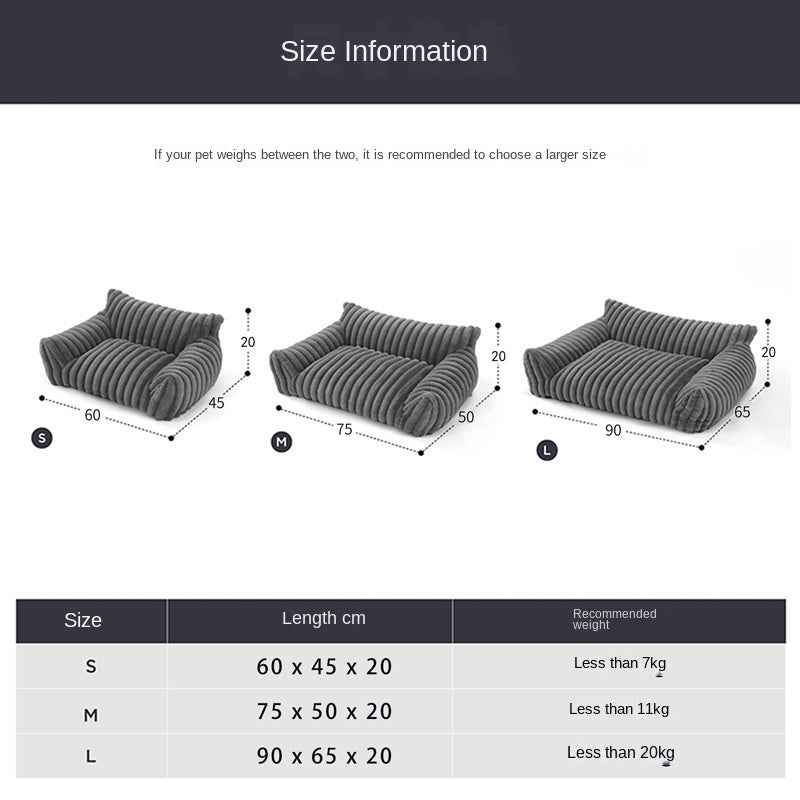 Pet Sofa with Removable Washable Cover, All-Season Pet Mattress with Rabbit Fur Plush Dog Bed by eprolo