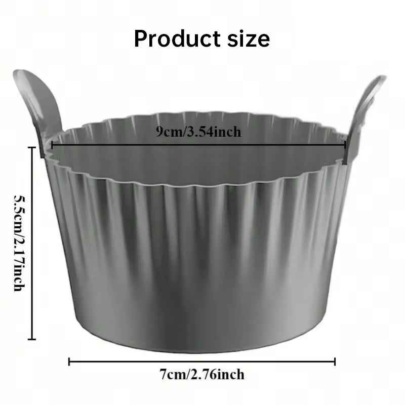 4-6 reusable silicone air fryer liners & baking cups – non-stick kitchen tools for eggs, cakes, meatballs. by eprolo