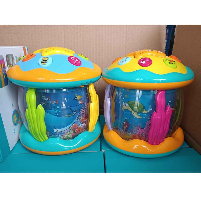 Baby children's hand clapping drum projection ocean puzzle early education toy lighting music multifunctional patting drum by eprolo
